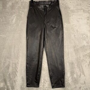 Abercrombie & Fitch A&F Black Faux Leather Pants Size Medium‎